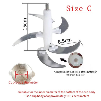 Electric Meat Grinder Blade Food Crusher Processor Replacement Spare Parts For 2L/3L/4L Meat Grinder Accessories Kitchen Tools