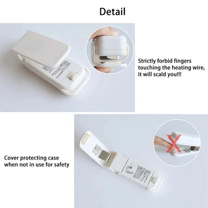 Portable Heat Bag Sealing Machine Package Sealer Bags Plastic Food Bag Closure  Food Packaging Heat Sealer Kitchen Gadget