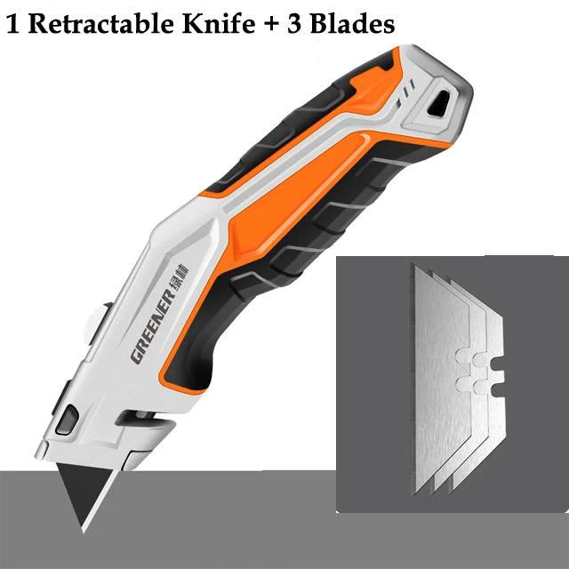 Greener Folding Zinc Alloy Heavy Duty Box Cutter Multifunctional Thickening Tool Wallpaper Utility Knife Paper Cutting