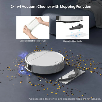 OKP K5P Robot Vacuum Cleaner, 5000Pa, 180 Mins, WiFi/App, Slim Design, Self-Charging, Perfect for Hard Floors, Pet Hair, Carpets