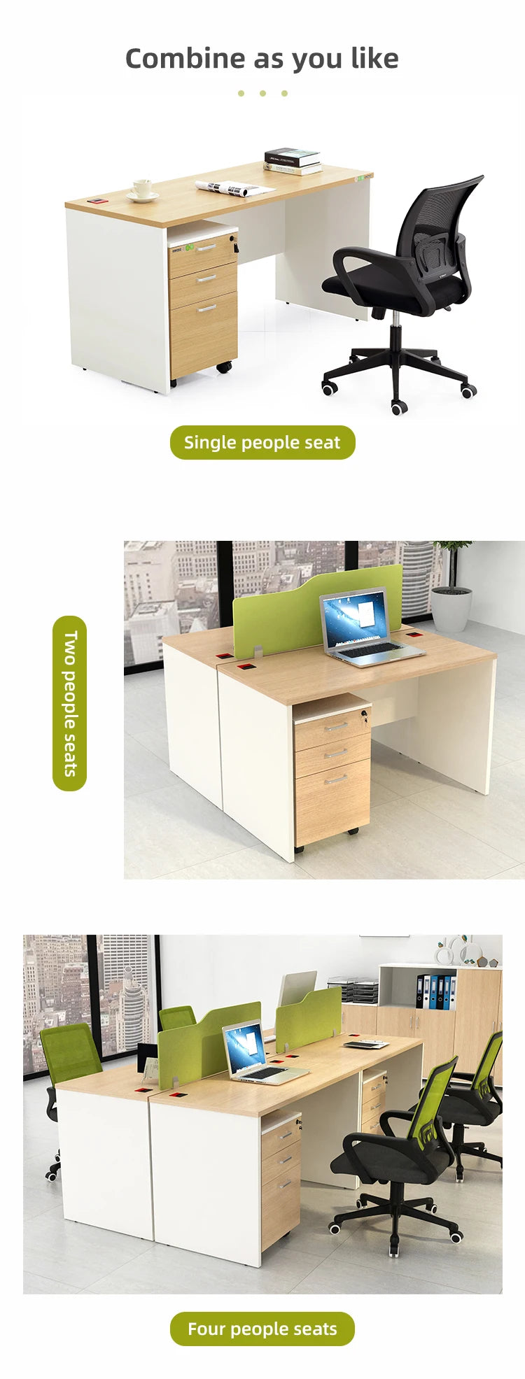 Office Furniture Staff Office Computer Desk Simple and Modern Workstation with Factory Price