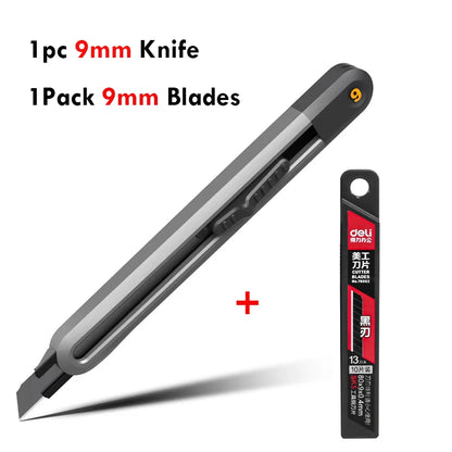 Deli 3pc Set Utility Knife Art Carving Knife Cutter School Suplies Cut Tools Wallpaper Stationery Express Delivery Safe Knife