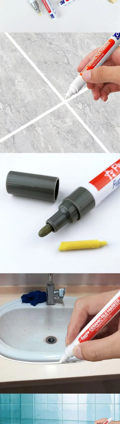 Ceramic Tile Sewing Pen Kitchen Bathroom Wall Floor Tile Special Gap Color Pen Repair Anti-Mold Waterproof Sewing Agent Pen Hook