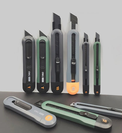 Deli 3pc Set Utility Knife Art Carving Knife Cutter School Suplies Cut Tools Wallpaper Stationery Express Delivery Safe Knife