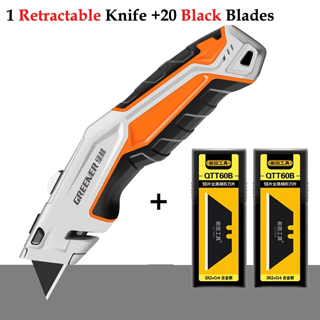 Greener Folding Zinc Alloy Heavy Duty Box Cutter Multifunctional Thickening Tool Wallpaper Utility Knife Paper Cutting
