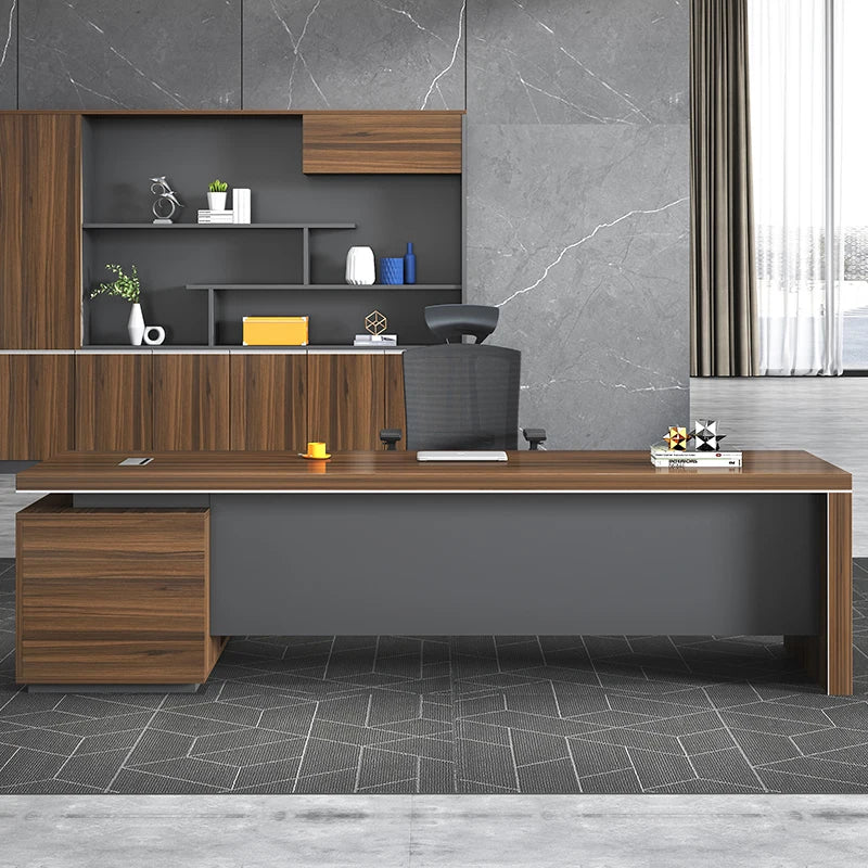 Wooden Ceo Office Furniture Modern Style Computer L Shape Desk Boss Manager Office Table Executive Desk Table Workstation