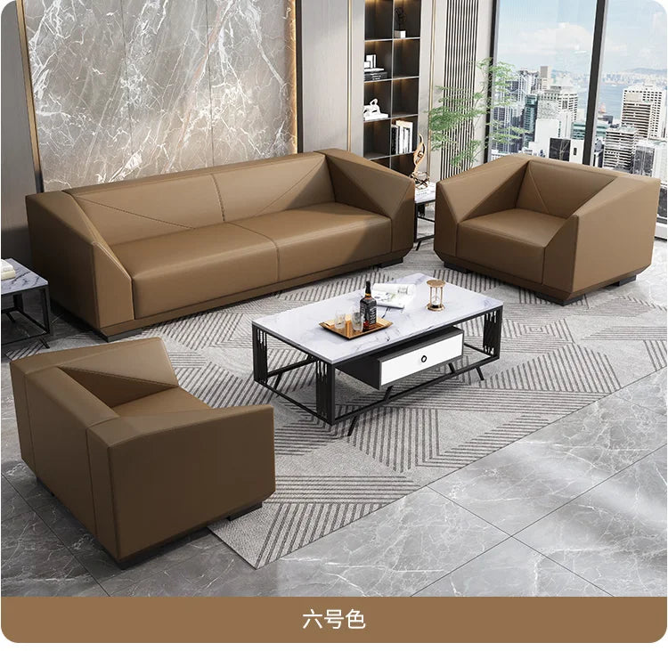 Office Sofa Simple Modern Three-person Minimalist Office Sofa Leisure Meeting Business Reception Coffee Table Combination