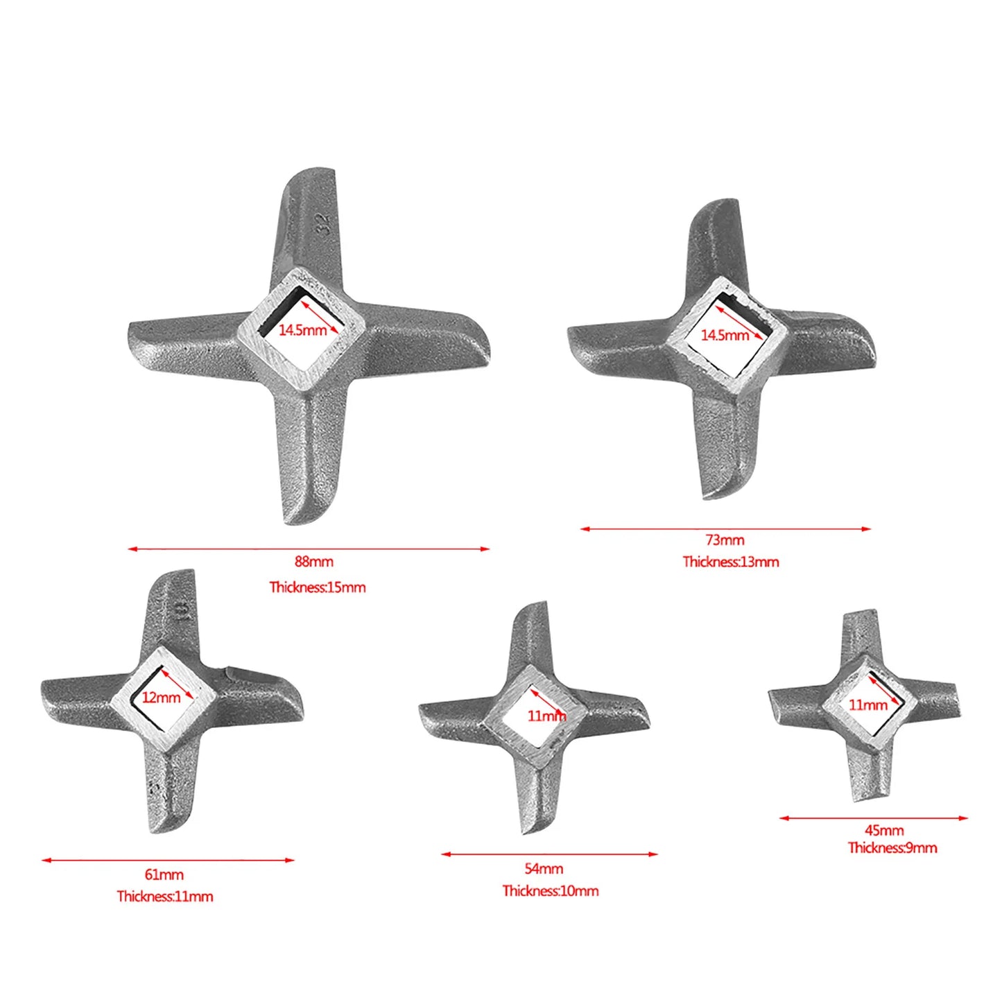 Mincer Blade Cross shaped Professional Steel Kitchen Food Meat Grinder Blade Mincers Cutter Part