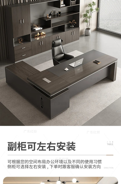 Wooden Lshaped Office Desk Modern Computer Standing Organizers Office Desk Space Saving Escritorio Oficina Postmodern Furniture