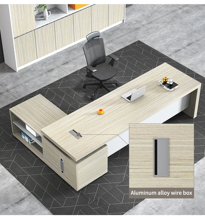 Wooden Ceo Office Furniture Modern Style Computer L Shape Desk Boss Manager Office Table Executive Desk Table Workstation