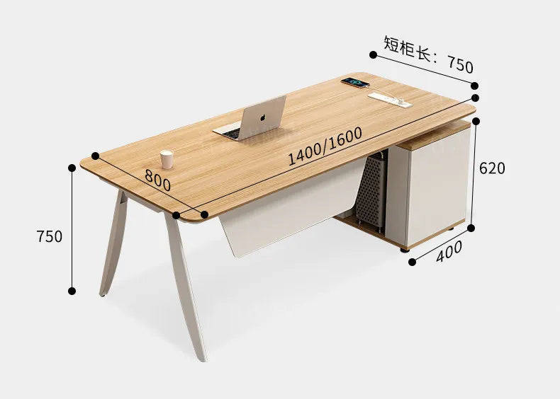 Wooden Study Office Desk Modern Computer Space Saving Luxury Design Safe Office Desk Aesthetic Mesa Ordenador Room Furniture