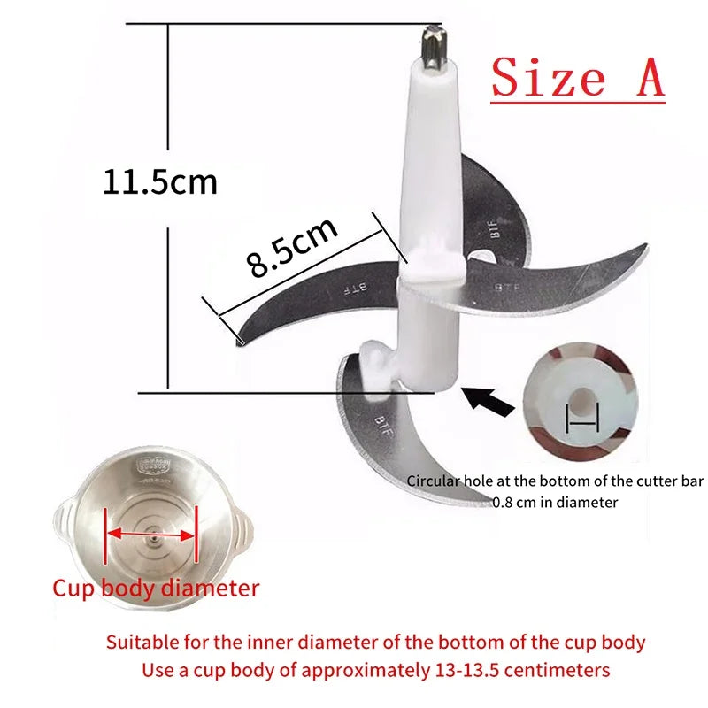 Electric Meat Grinder Blade Food Crusher Processor Replacement Spare Parts For 2L/3L/4L Meat Grinder Accessories Kitchen Tools