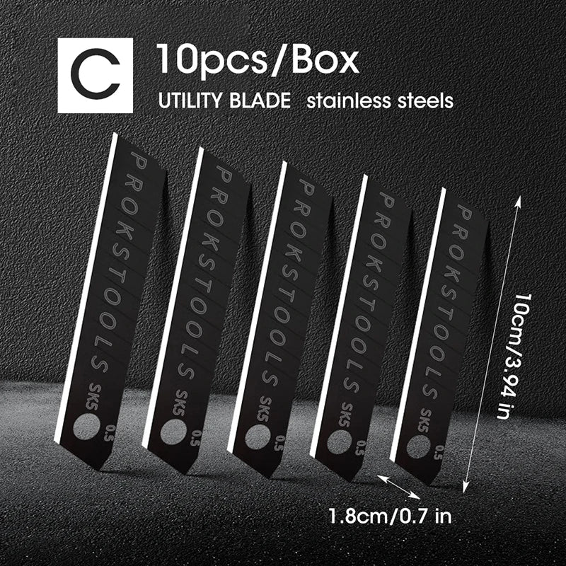 Durable Industrial Utility Knife,Replaceable High Carbon Steel Blade,Stainless Steel Paper Cutter,Office Art Student Supplies