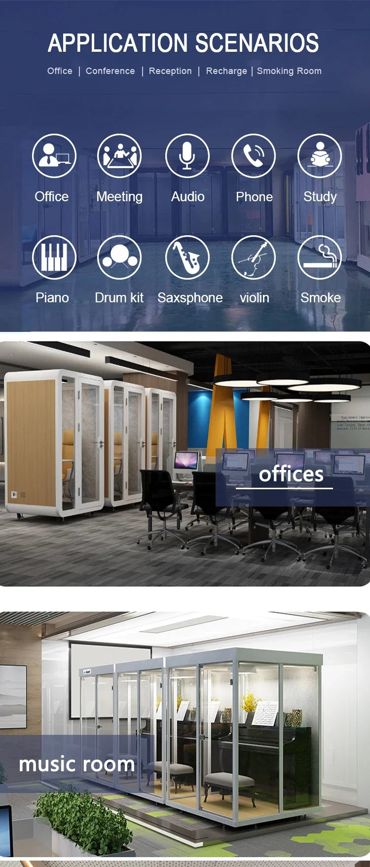 Portable Soundproof Office Cabin, Mobile Office, Soundproof Reading Room, with Ventilation System, Suitable for Indoor Use