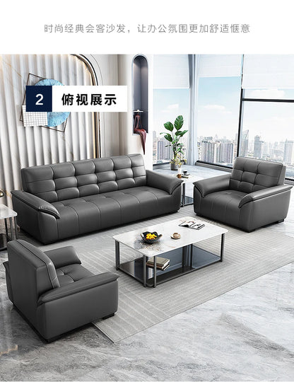 Office Sofa Simple Leisure Lounge Area Reception And Discussion Small Rental Room Three-person Coffee Table Combination
