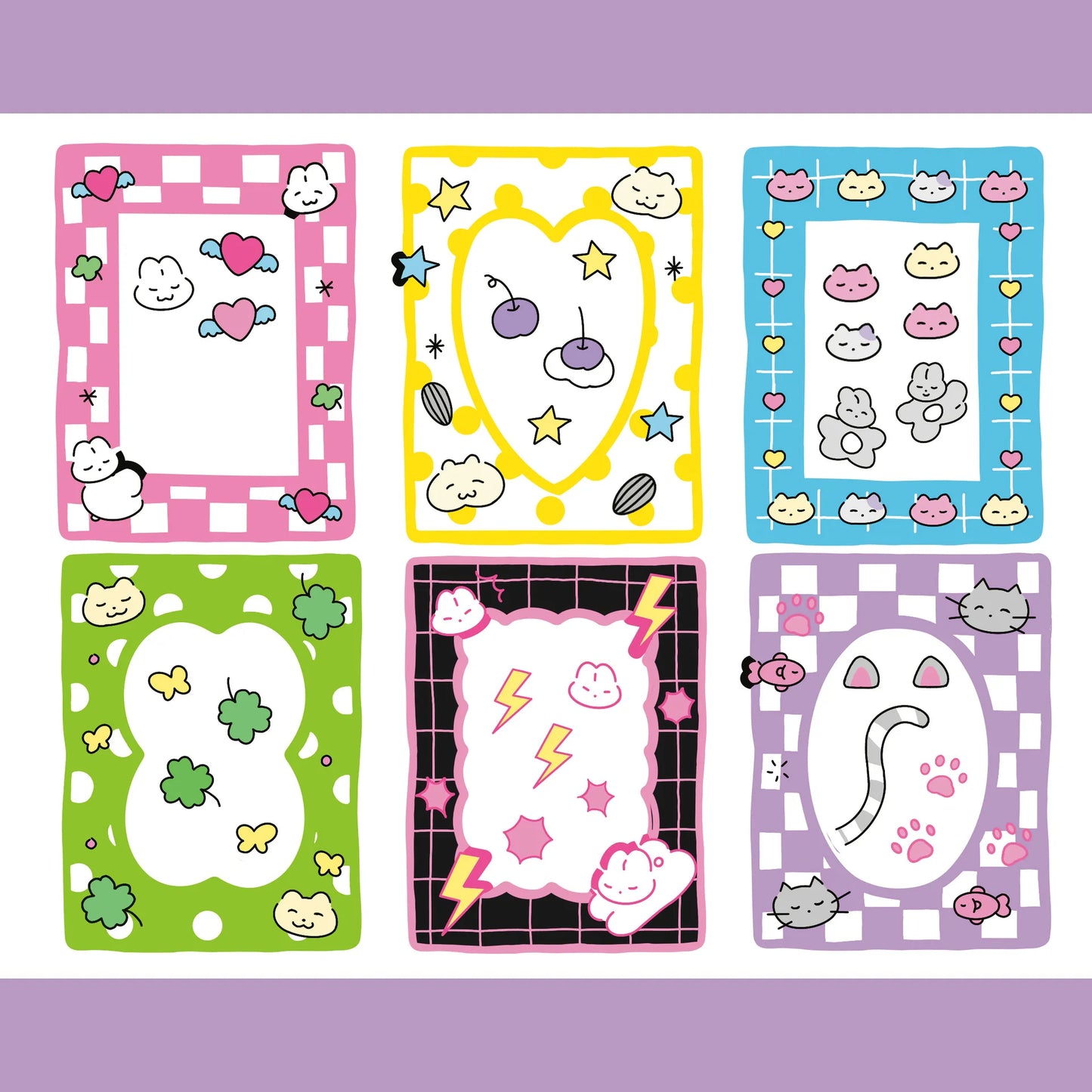 Korean Cute Kawaii Graffiti Style Photo Frame Stickers Girl Photo Star Card Photo Album Diary DIY Decorative Cartoon Stickers