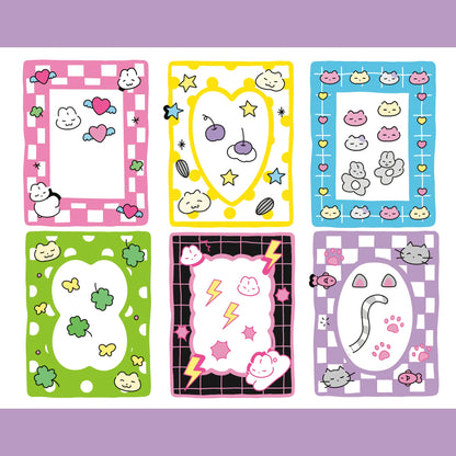 Korean Cute Kawaii Graffiti Style Photo Frame Stickers Girl Photo Star Card Photo Album Diary DIY Decorative Cartoon Stickers