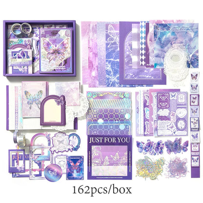 2Style 162Pcs/box Butterfly Illustrated Theme Gift Box Stickers DIY Handbook Scrapbook Photo Frame Journal Envelope Decoration