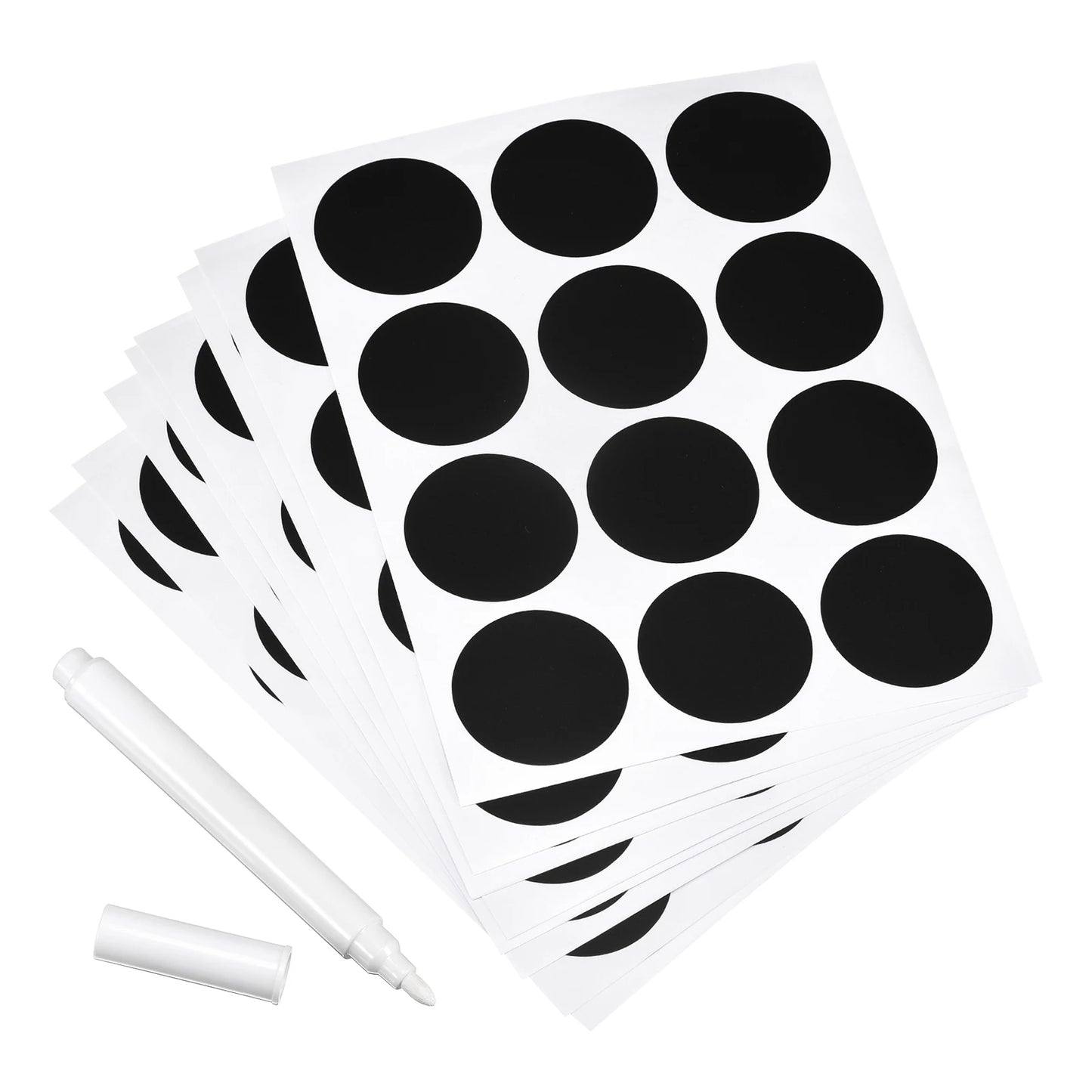 12 Sheets 12 Label Per Sheet Chalkboard Labels Blackboard Stickers 38mm No Word for Home Kitchen Mason Jar with Chalk Marker