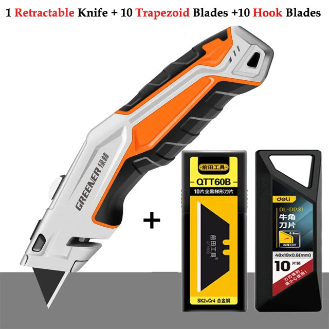 Greener Folding Zinc Alloy Heavy Duty Box Cutter Multifunctional Thickening Tool Wallpaper Utility Knife Paper Cutting