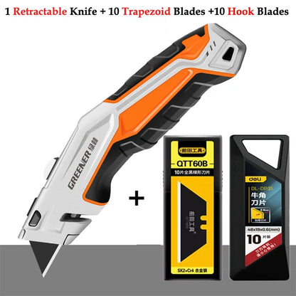 Greener Folding Zinc Alloy Heavy Duty Box Cutter Multifunctional Thickening Tool Wallpaper Utility Knife Paper Cutting