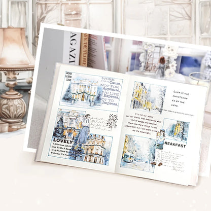 Mr. Paper 6Style 10Pcs/bag Winter Landscape Theme Large Size PET Stickers DIY Handbook Scrapbook Photo Frame Calendar Decoration