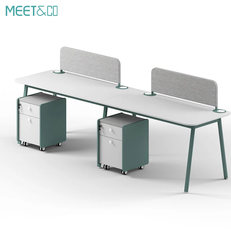 Modern 4-Seater Extendable Office Desk Convertible Modular Coworking Workstation Wooden Design Melamine Style for Open Space  bo