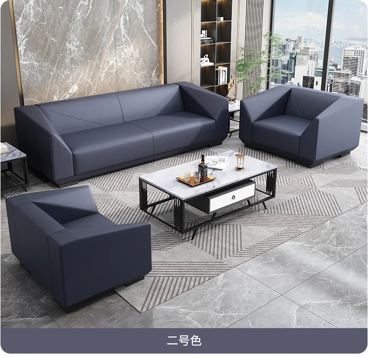 Office Sofa Simple Modern Three-person Minimalist Office Sofa Leisure Meeting Business Reception Coffee Table Combination