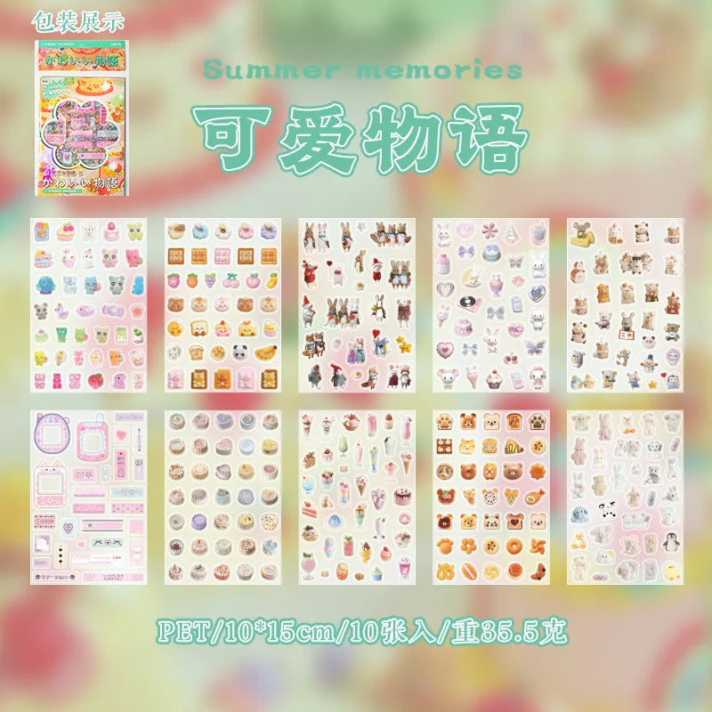 Mr. Paper, 10pcs/pack,cute Mini Stickers for Animal Food and Beverage,scrapbook,photo Frame,phone Case,diary Decoration Stickers