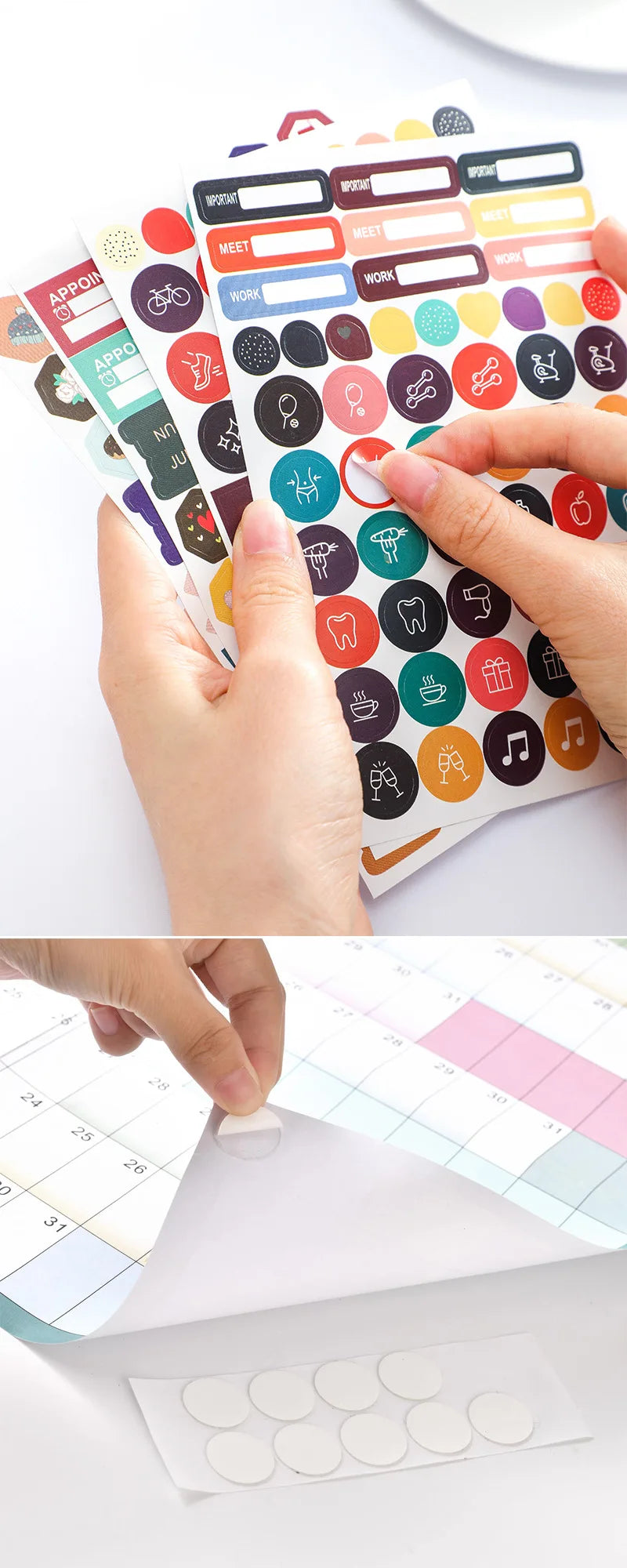 New 2025 English Wall Calendar Single Sheet Annual Wall Hanging Calendar Blank Gird Memo Daily Planner Simple Room Decoration