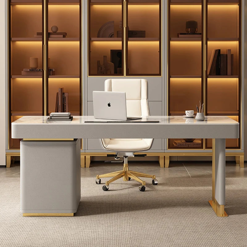 Chic Standing Desk Luxury Large Office Table Sleek European Floor Design Great Corporate Use Muebles Oficina Home Decoration