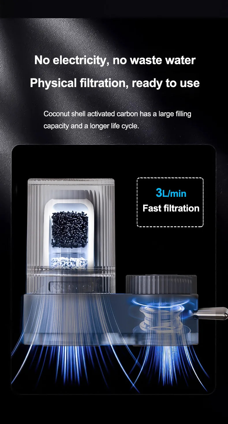 Splash proof faucet filter, water purifier, kitchen water treatment equipment, tap water filter customized