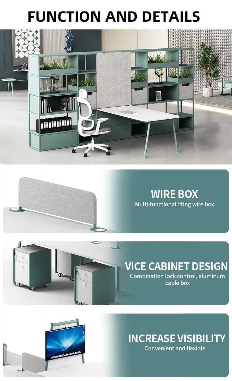 Modern 4-Seater Extendable Office Desk Convertible Modular Coworking Workstation Wooden Design Melamine Style for Open Space  bo