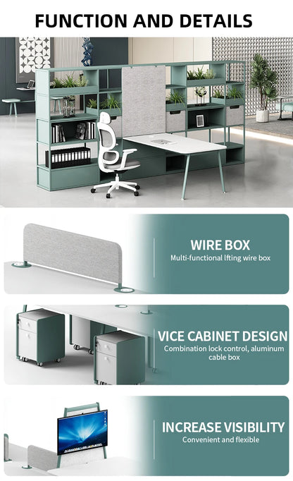 Modern 4-Seater Extendable Office Desk Convertible Modular Coworking Workstation Wooden Design Melamine Style for Open Space  bo