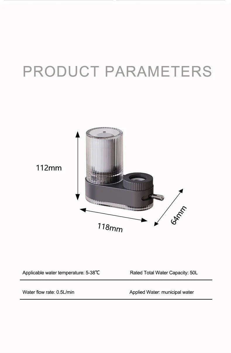 Splash proof faucet filter, water purifier, kitchen water treatment equipment, tap water filter customized