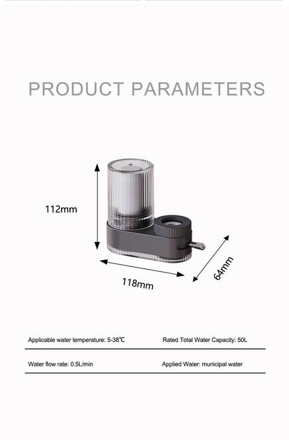Splash proof faucet filter, water purifier, kitchen water treatment equipment, tap water filter customized