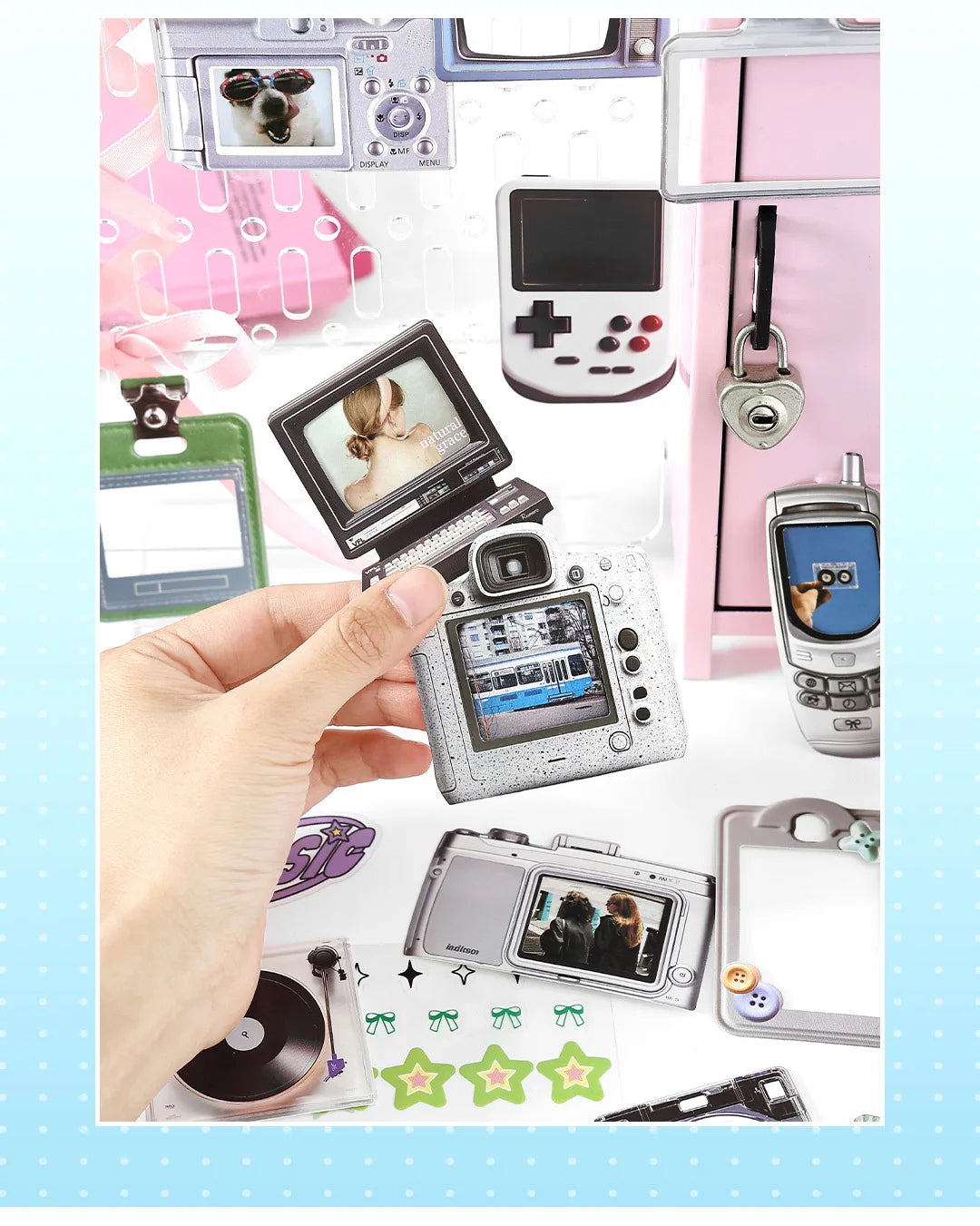 15Pcs/lot Y2K Cute Retro Paper Card Stickers Material Pack Decorative Journal Scrapbooking DIY Photo Frame Collage