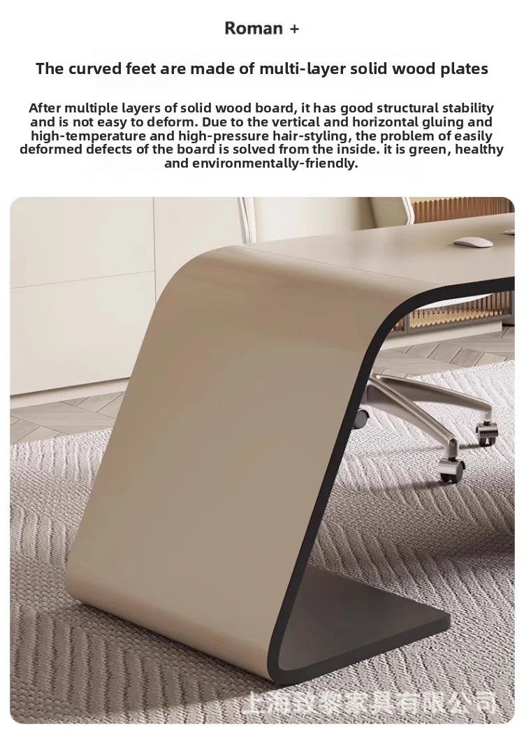 Boss's Desk, Baked Paint Craftsmanship, Office Desk, Modern and Simple Atmosphere, High-end Creative Desk, Light Luxury Style
