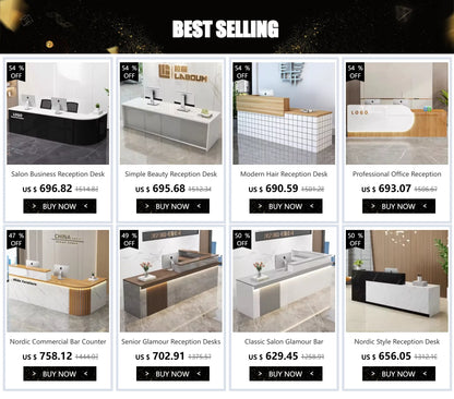 Office Design Reception Desks BeautyModern Checkout Counter Reception Desks Luxury Salon Mostrador Negocio Commercial Furniture