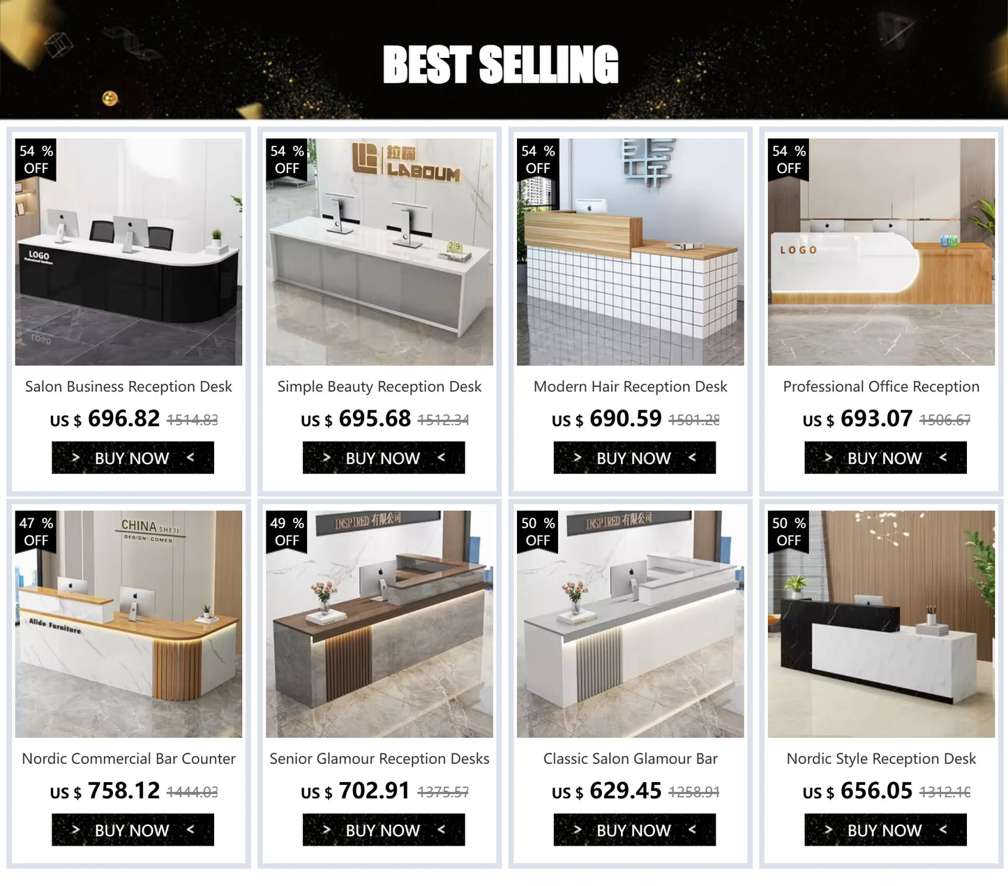 Office Salon Reception Desks Counter Display Checkout Counter Reception Desks Beauty Mostrador Negocio Commercial Furniture