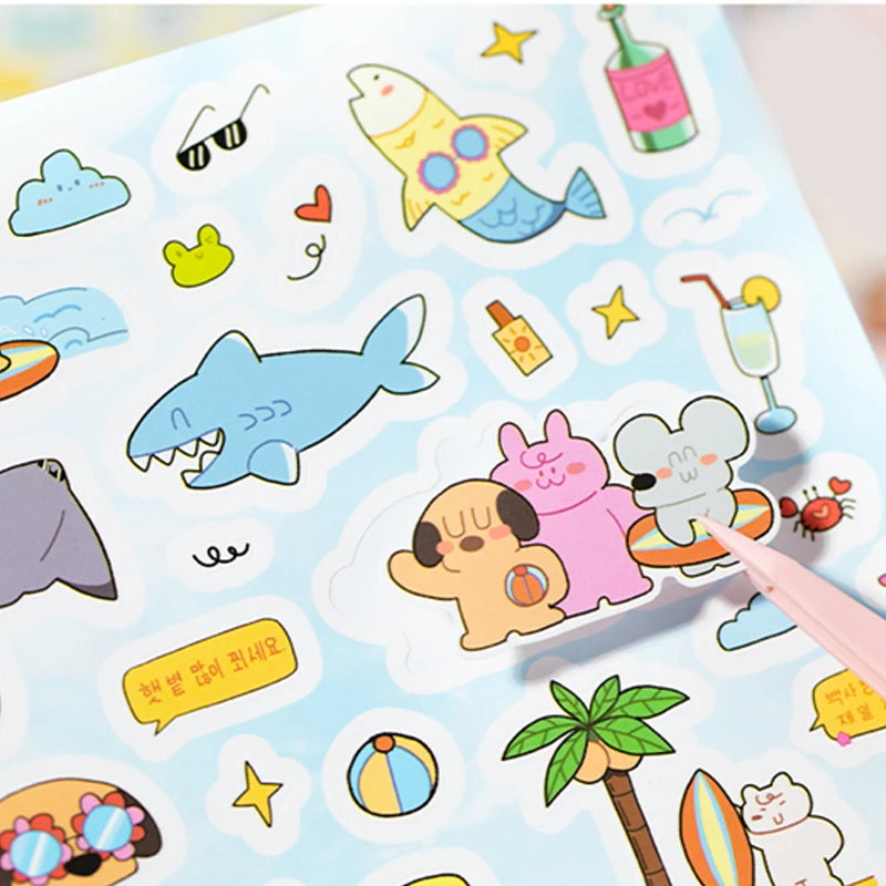 Mr. Paper 1Style 60Pcs/bag small cute pet diary sticker book DIY handbook scrapbook phone case photo frame calendar
