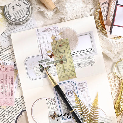 Mr. Paper, Retro Writing Bordered Message Paper, Scrapbook Supplies, Desktop Message, Decorative Notebook Photo Frame 100pcs