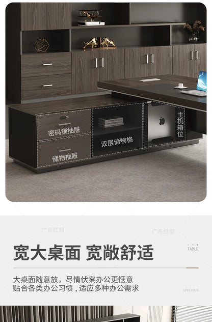 Wooden Lshaped Office Desk Modern Computer Standing Organizers Office Desk Space Saving Escritorio Oficina Postmodern Furniture