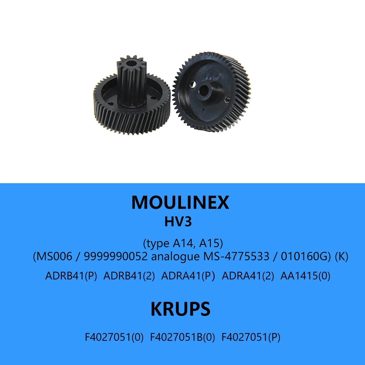 Meat Grinder Gear Mincer Plastic Pinion MS-4775533 for Moulinex HV2 HV3 A15 Krups F4027051 Kitchen Appliance Spare Parts 2pc