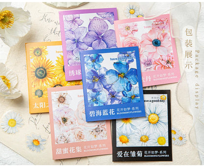 Yoofun 50pcs/lot Creative PET Flower Stickers for Gift Card Photo Frame Journal Scrapbooking Decoration Label Stationery