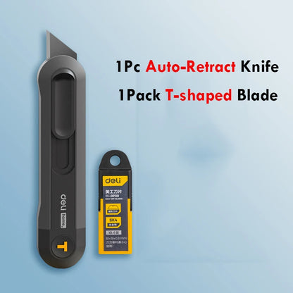 Deli 3pc Set Utility Knife Art Carving Knife Cutter School Suplies Cut Tools Wallpaper Stationery Express Delivery Safe Knife