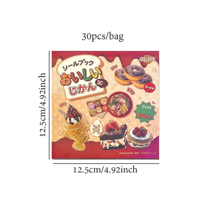 2Style 30Pcs/bag Food Sticker Book DIY Handbook Scrapbook Photo Frame Envelope Phone Case Stickers Scrapbooking Journal Stickers