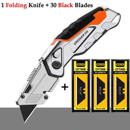 Greener Folding Zinc Alloy Heavy Duty Box Cutter Multifunctional Thickening Tool Wallpaper Utility Knife Paper Cutting