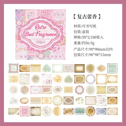 Mr. Paper, Retro Writing Bordered Message Paper, Scrapbook Supplies, Desktop Message, Decorative Notebook Photo Frame 100pcs