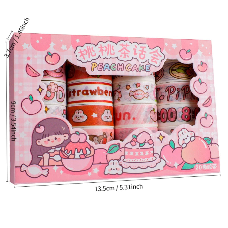 20 Rolls Cute Girl Washi Tape Set, DIY Aesthetic Masking Sticker, Photo Frame Laptop Keyboard Phone Case Wall Decorative Sticker